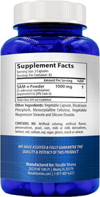 NasaBeahava SAM-e (S-Adenosil-L-Metionina) 1000mg por dosis - Suplemento de alta potencia (45 días)