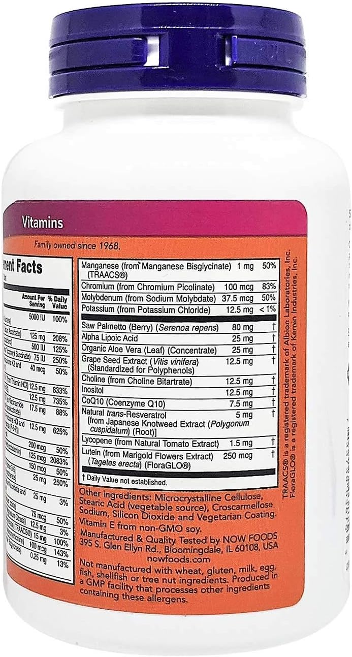 NOW Foods ADAM Multivitamínico para Hombres 60 Comprimidos