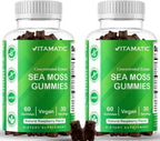 Vitamatic Gominolas de Musgo Marino Irlandés con Bladderwrack y Bardana - Suplemento de Extractos Botánicos - Vegano, No OGM - 60 cuentas (2 paquetes, 120 unidades)