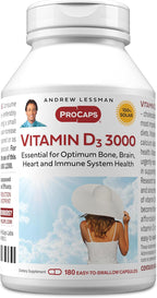 ANDREW LESSMAN Vitamina D3 3000 UI, 180 Cápsulas