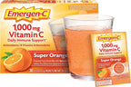 Emergen-C 1000 mg Vitamina C en Polvo Sabor Naranja Super, 30 Sobres