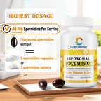 CORPORALIGHT Espermidina 30mg - Suplemento Liposomal de Alta Absorción con Zinc y Tiamina - 120 Cápsulas Blandas