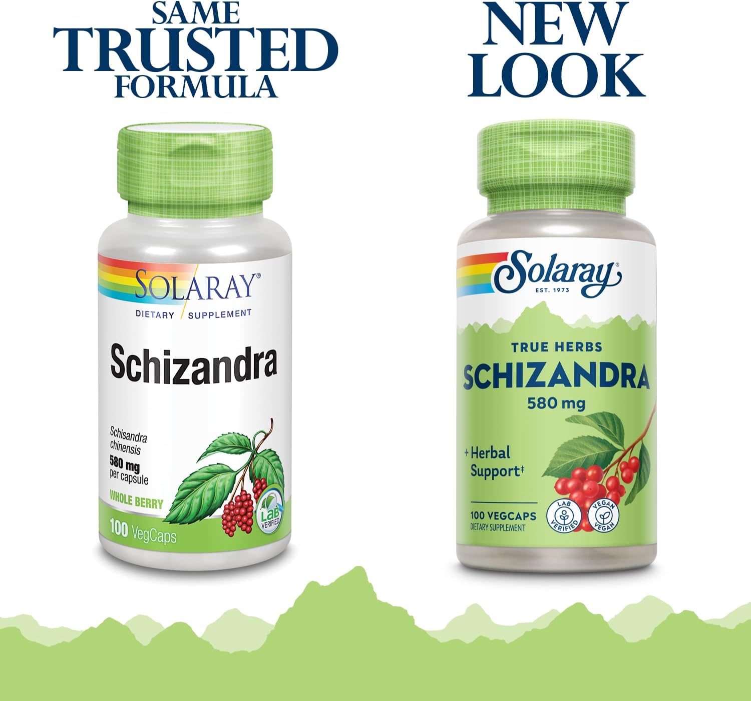 Solaray Schizandra Berry 580 mg - Extracto Puro de Baya de Schizandra, 100 Cápsulas Veganas