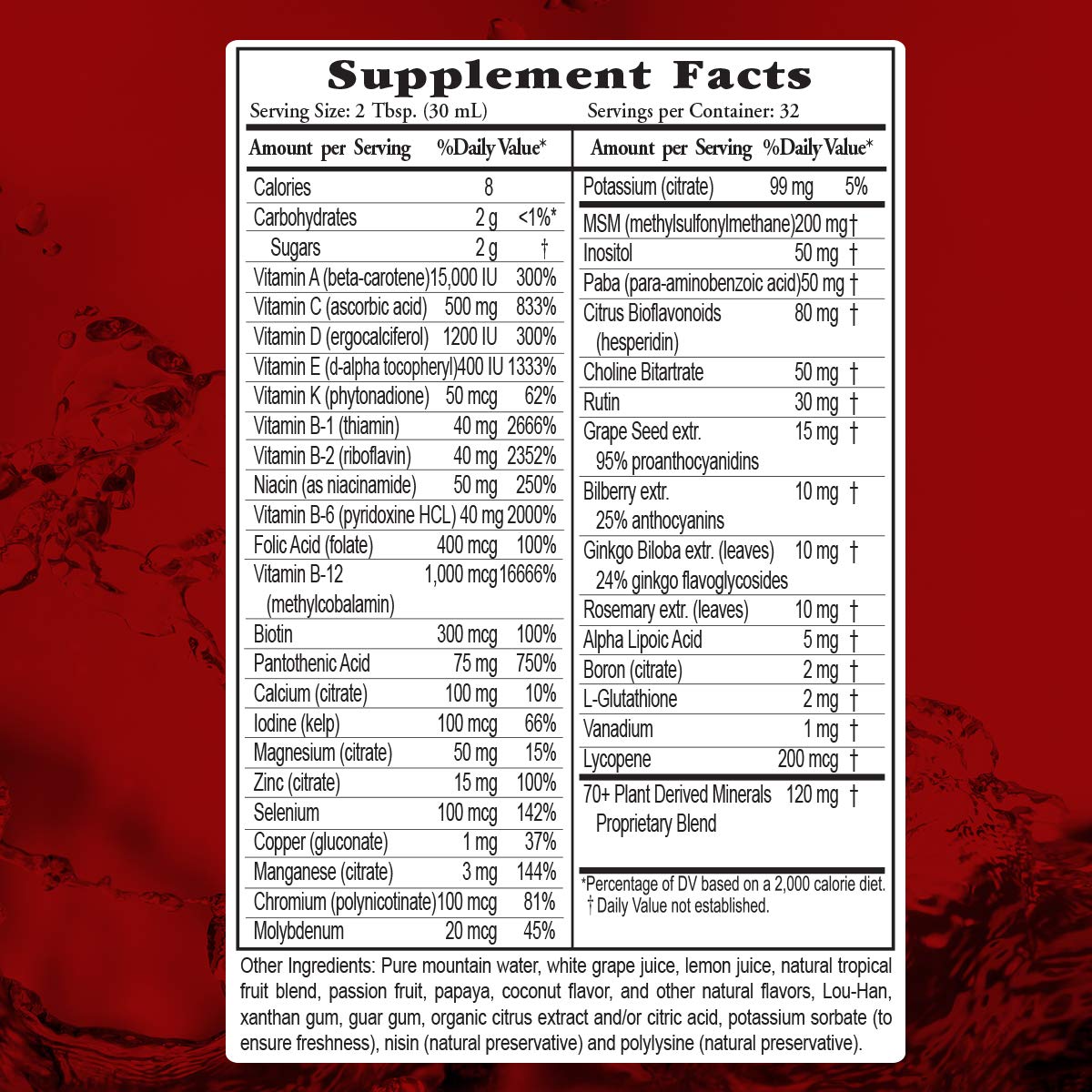 Buried Treasure Active 55 Plus – Multivitamínico Líquido con Antioxidantes y Hierbas – 32 oz (Pack de 4)