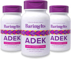 Barimelts ADEK - 60 comprimidos de disolución rápida (2 meses) - Vitaminas bariátricas para mujeres con vitamina A, D, E y K, sabor natural a fresa