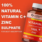 Vitamina C Natural de Amla con Zinc - 120 Comprimidos Vegetales
