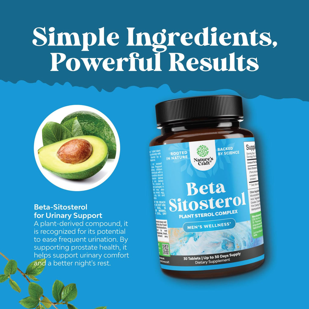 Complejo de Esteroles Vegetales con Beta-Sitosterol - 500 mg de Beta-Sitosterol y Esteroles - Suplemento para la Salud del Corrobón y la Próstata - 30 Cápsulas