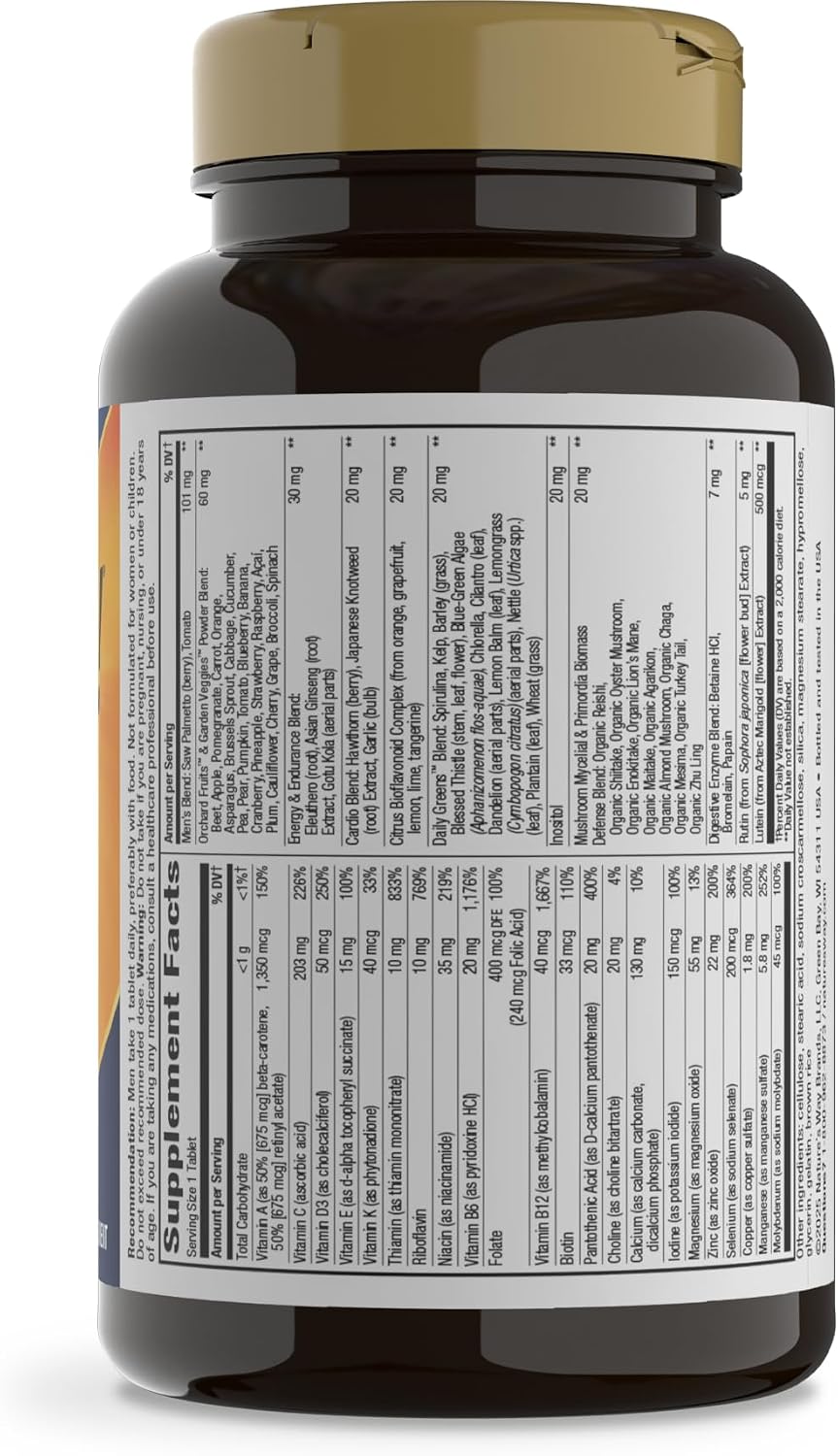 Nature's Way Alive! Multivitamínico diario para hombres, fórmula de alta potencia, 150 comprimidos
