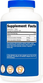 Nutricost Cloruro Sódico 1000mg, 240 Comprimidos - Comprimidos de Sal, No OGM, Sin Gluten