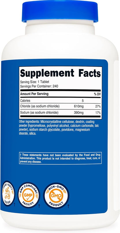 Nutricost Cloruro Sódico 1000mg, 240 Comprimidos - Comprimidos de Sal, No OGM, Sin Gluten – Image 5