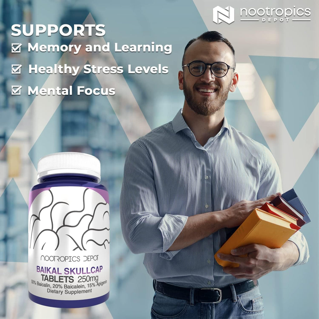 Nootropics Depot Baikal Skullcap Extract Tablets 250mg - 120 Comprimidos
