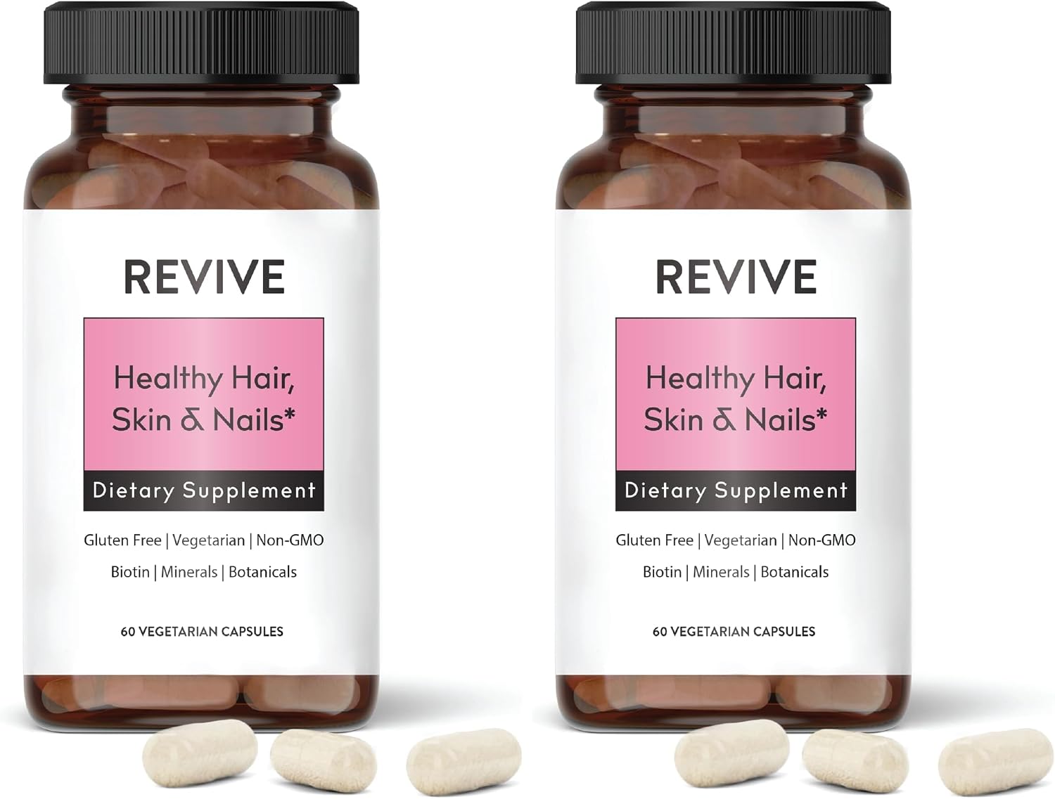 Suplemento para Piel, Cabello y Uñas - Revive Essential Oils - Con Biotina Patentada y Ashwagandha