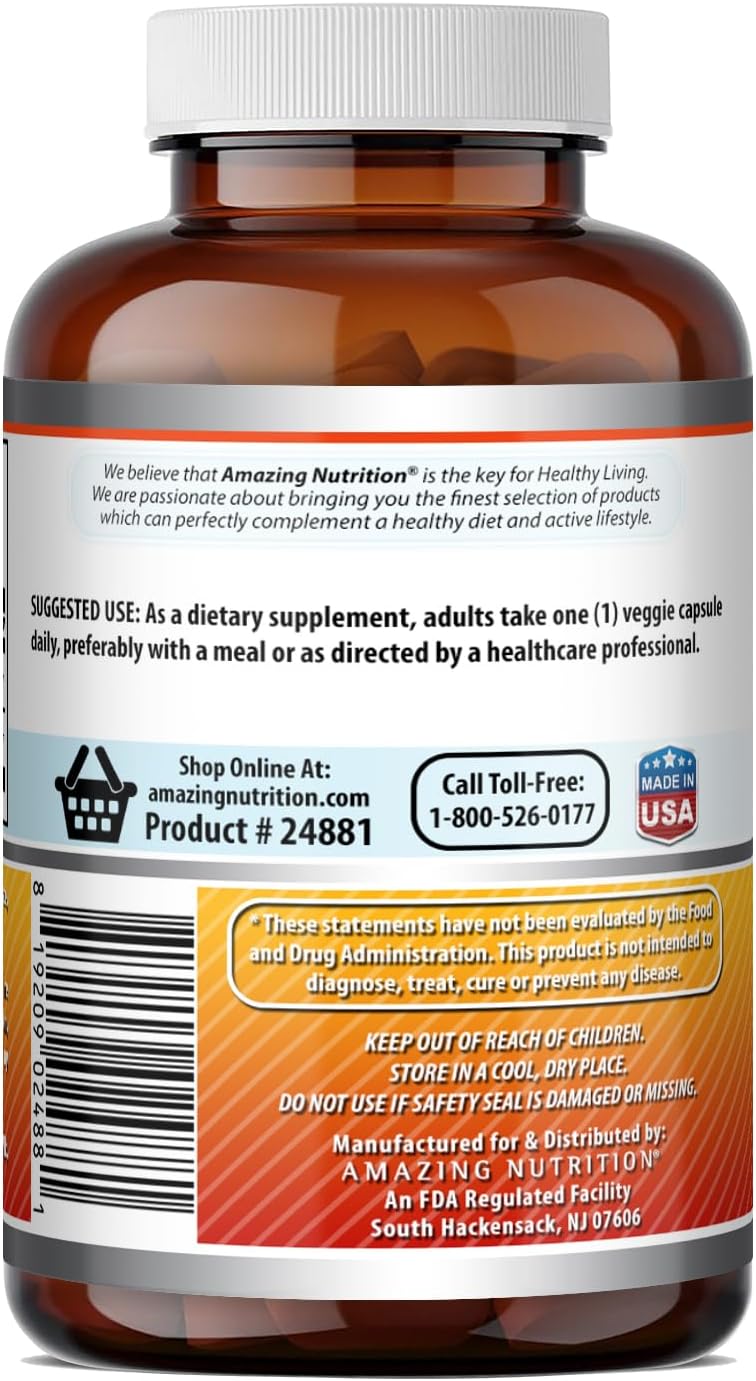 Amazing Formulas Quercetina Berberina - 250mg Berberina y 250mg Quercetina, 180 Cápsulas Vegetales