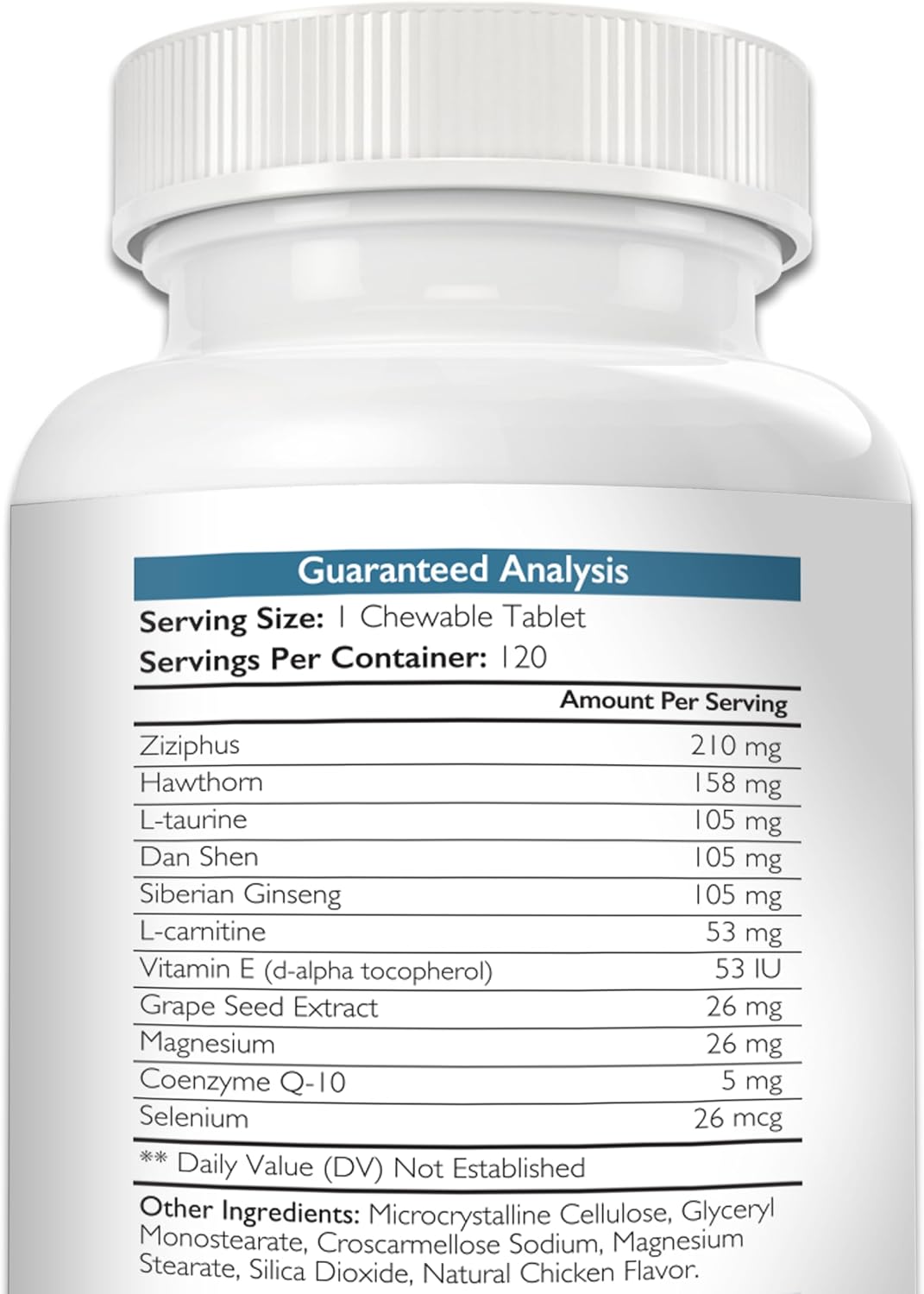 Nutrition Strength Cardio Support for Dogs with Antioxidants, L-Carnitine, L-Taurine, Coenzyme Q10 and Vitamin E, 120 Chewable Tablets