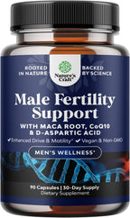 Suplemento de Fertilidad Masculina Preconcepción - Potenciador de Volumen de Semen con CoQ10, Maca, Metilfolato y Ácido D-Aspártico - 90 Cápsulas