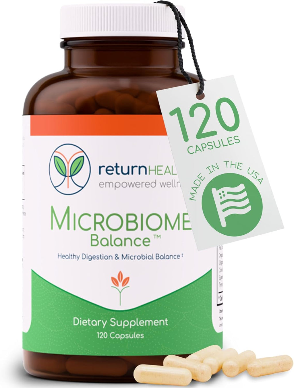 Microbiome Balance – Suplemento para la Salud Digestiva con Monolaurina y Ácido Caprílico – 120 Cápsulas