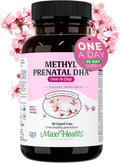 Maxi Health Methyl Prenatal DHA - Vitaminas Prenatales con DHA y Ácido Fólico - 60 Cápsulas Blandas