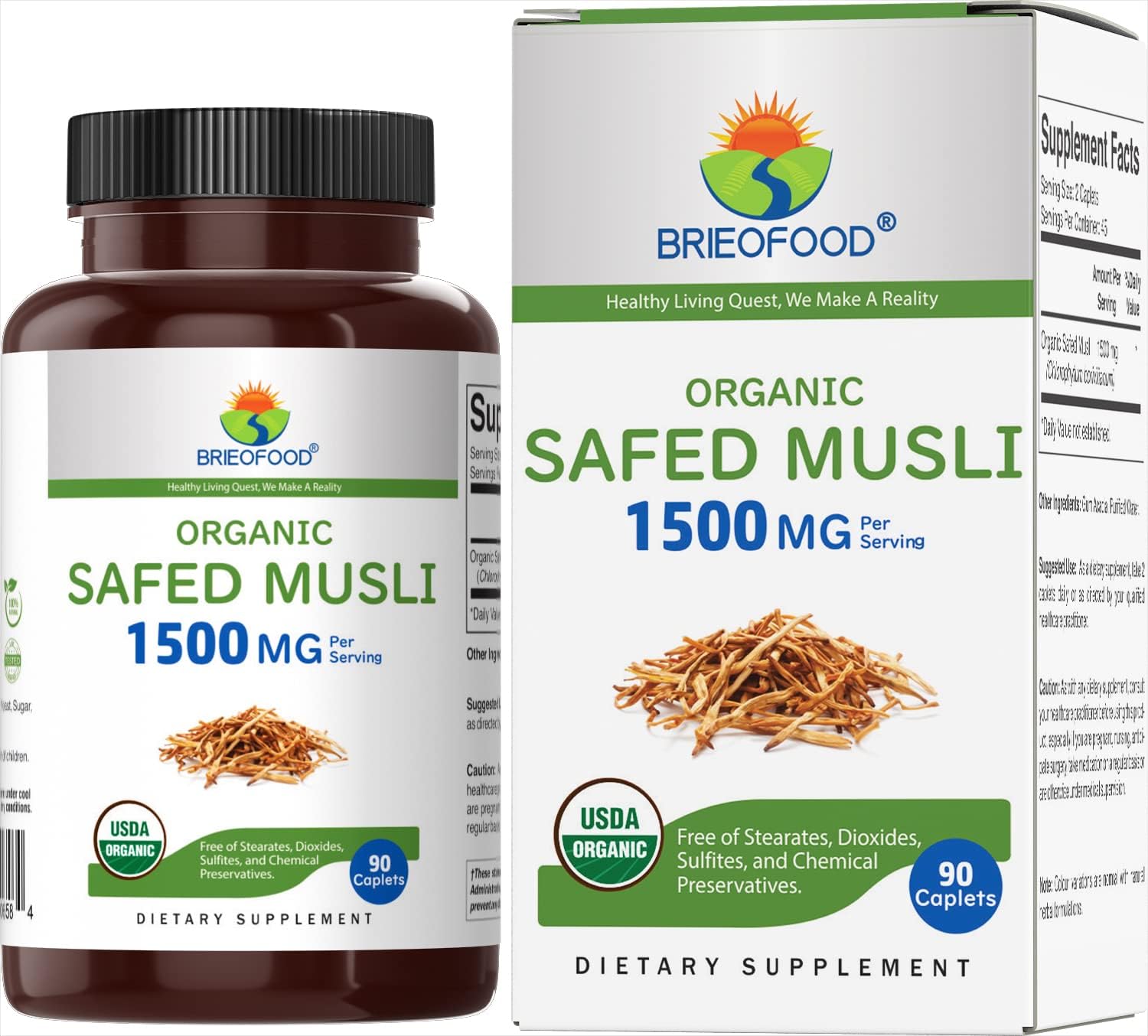 Safed Musli Orgánico 1500mg - 90 Comprimidos Vegetarianos