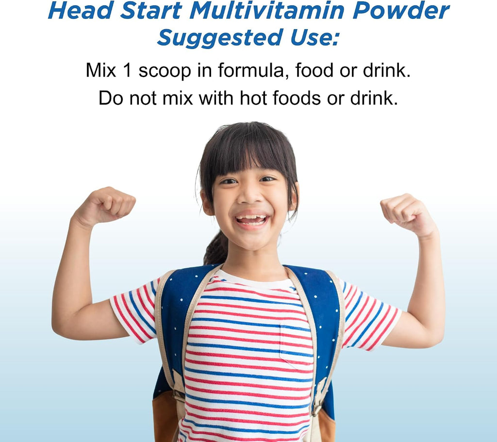 Dr. Wholeness Head Start Multivitamin Powder | Nutrientes esenciales para niños en crecimiento, vitaminas B metiladas, fácil de mezclar, sin sabores, edulcorantes ni conservantes | 60 dosis - 68 g