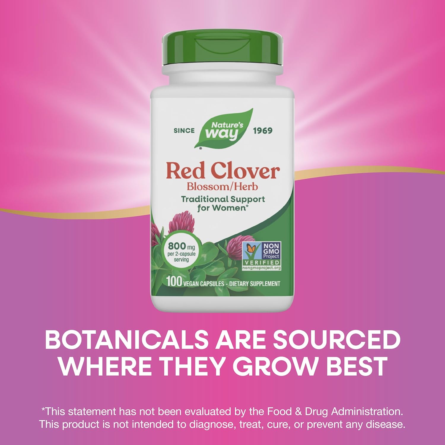 Nature's Way Trébol Rojo 800 mg - 100 Cápsulas Veganas