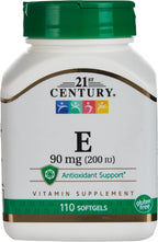 21st Century Vitamina E, 90 mg (200 UI), 110 Cápsulas Blandas