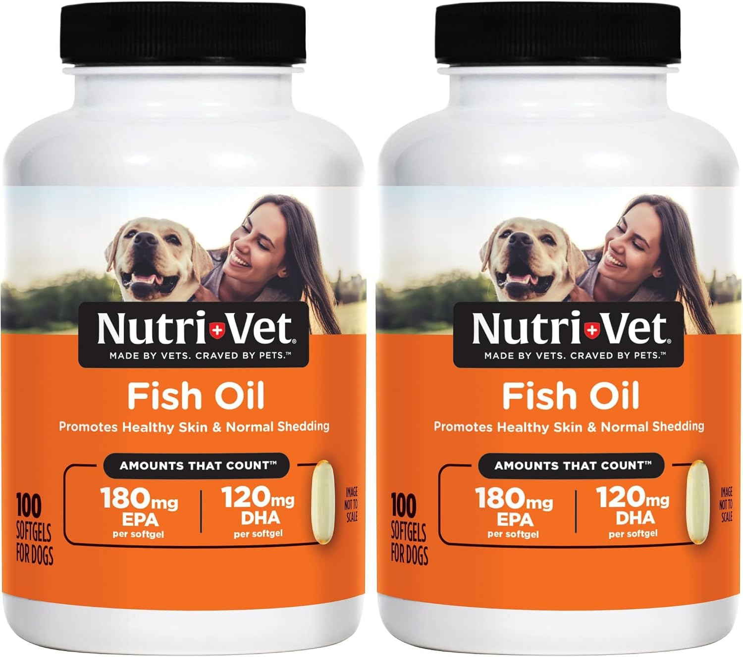 Nutri-Vet Aceite de Pescado para Perros - Suplemento Omega 3 con EPA y DHA, 100 Cápsulas Blandas