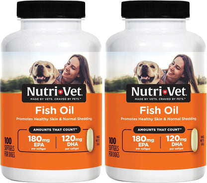 Nutri-Vet Aceite de Pescado para Perros - Suplemento Omega 3 con EPA y DHA, 100 Cápsulas Blandas – Image 8