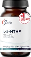 Designs for Health L-5-MTHF - Quatrefolic® Metilfolato 1mg (1700mcg DFE) - 120 Cápsulas