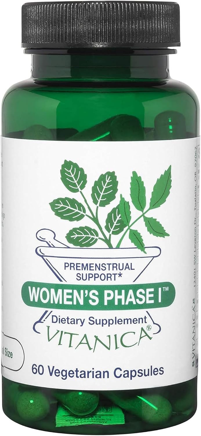 Vitanica Women's Phase I - Apoyo Premenstrual, 120 Cápsulas Veganas