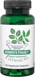 Vitanica Women's Phase I, Apoyo Premenstrual, Vegano, 60 Cápsulas