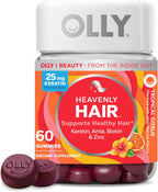 OLLY Heavenly Hair Gummy, Gominolas para el Cabello con Biotina, Queratina y Amla, 60 Gominolas (30 Días)