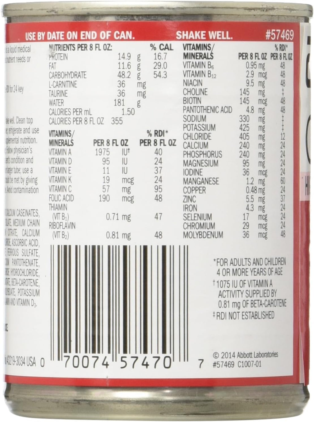 Osmolite 1.5 Cal Complemento Nutricional - 8 oz (240 ml) Lata, Pack de 24