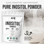 Inositol Powder 8oz, Natural Inositol Supplement for Ovarian Support, Fertility and Hormonal Balance, Pure Inositol Powder, Inositol Supplement for Energy, Brain Health, 454 Servings