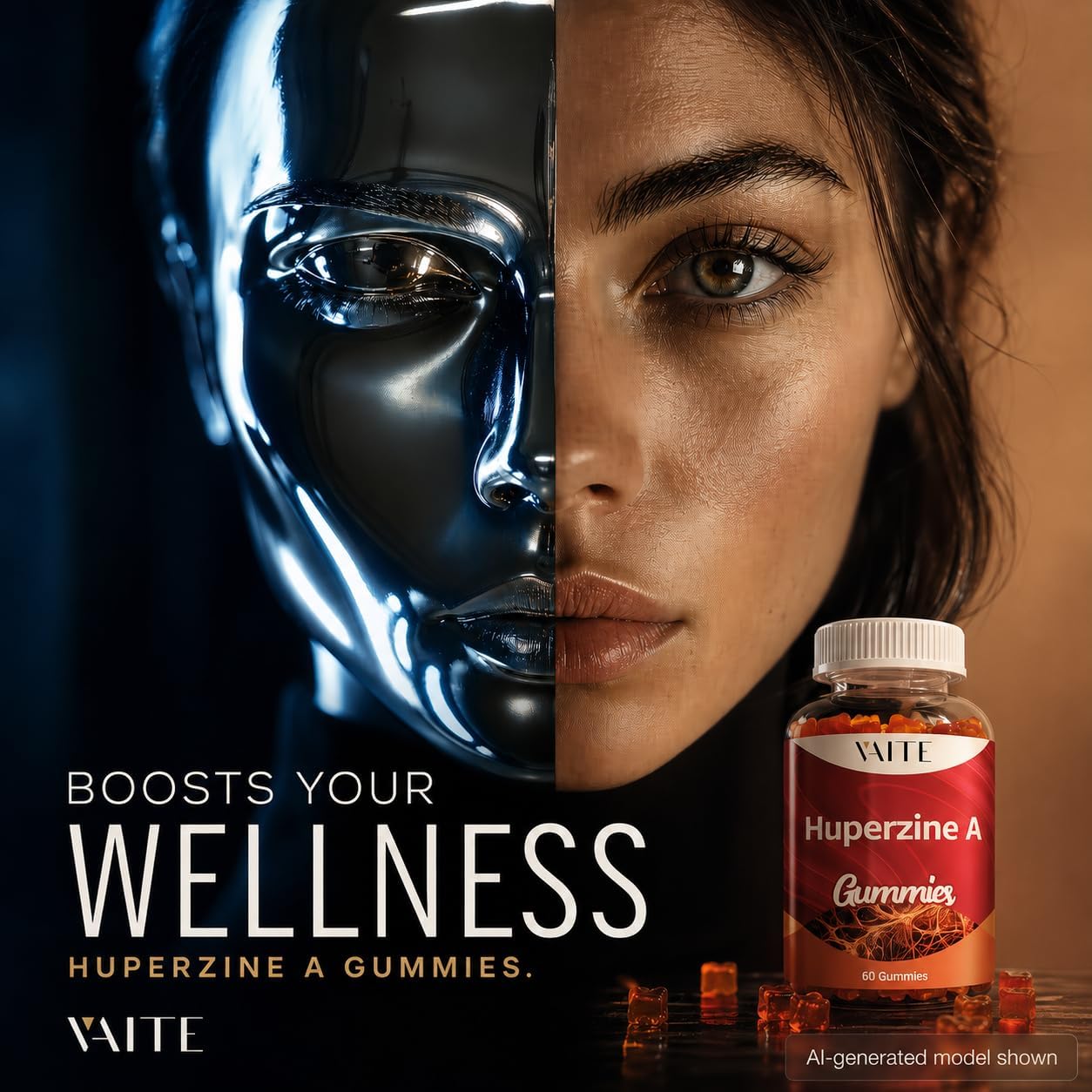 Huperzine A 200 mcg Gominolas - Suplemento Cognitivo para Memoria y Concentración - Vegano, Sin Gluten, 60 Gomitas