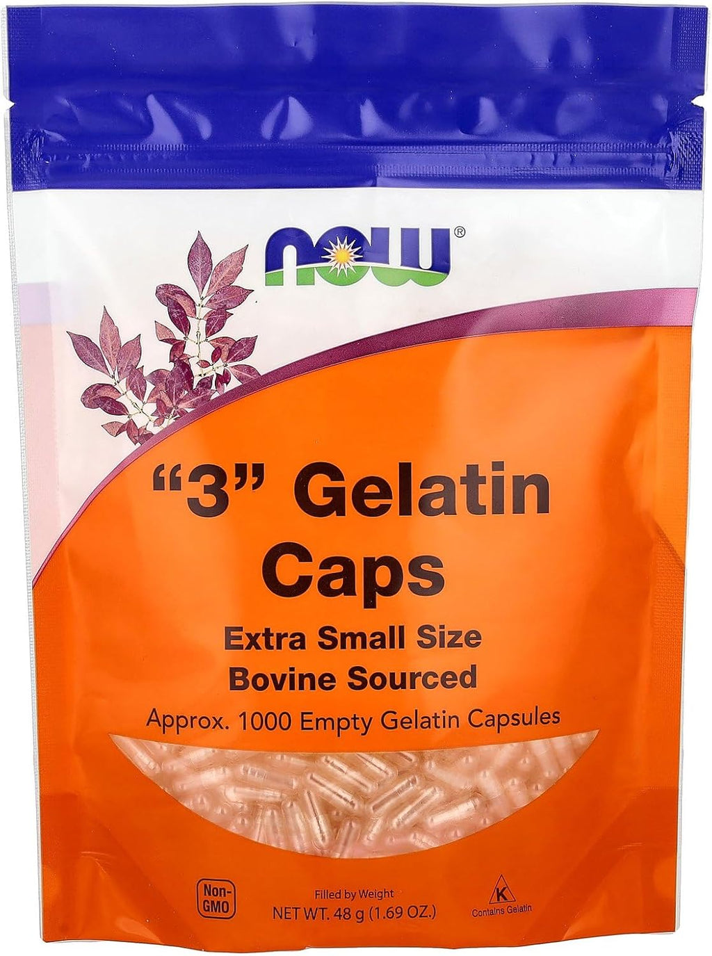 Now Foods Cápsulas de Gel Vacías Tamaño nº3 - 1000 Unidades