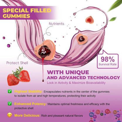 Totaria Multivitamin Gummies Sin Azúcar para Mujeres 14+ con Inositol, Hierro, Folato, Biotina – Image 3