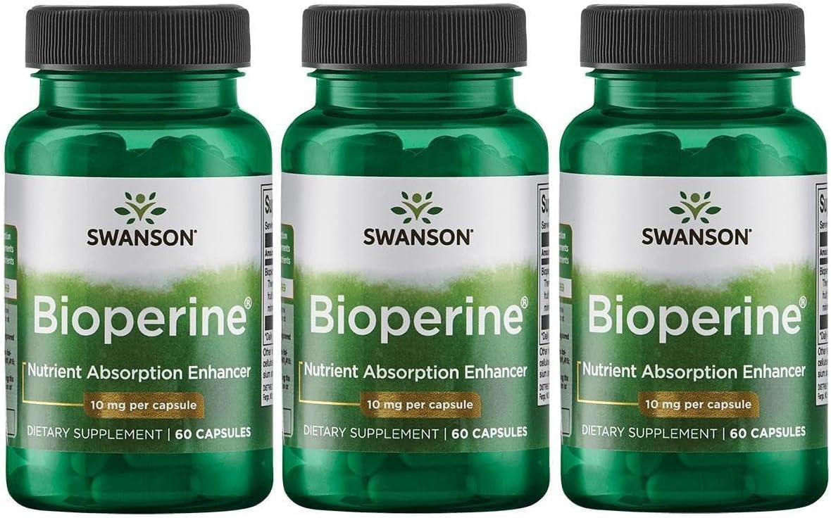 Swanson Bioperine 10 mg 60 Cápsulas (Pack de 3)