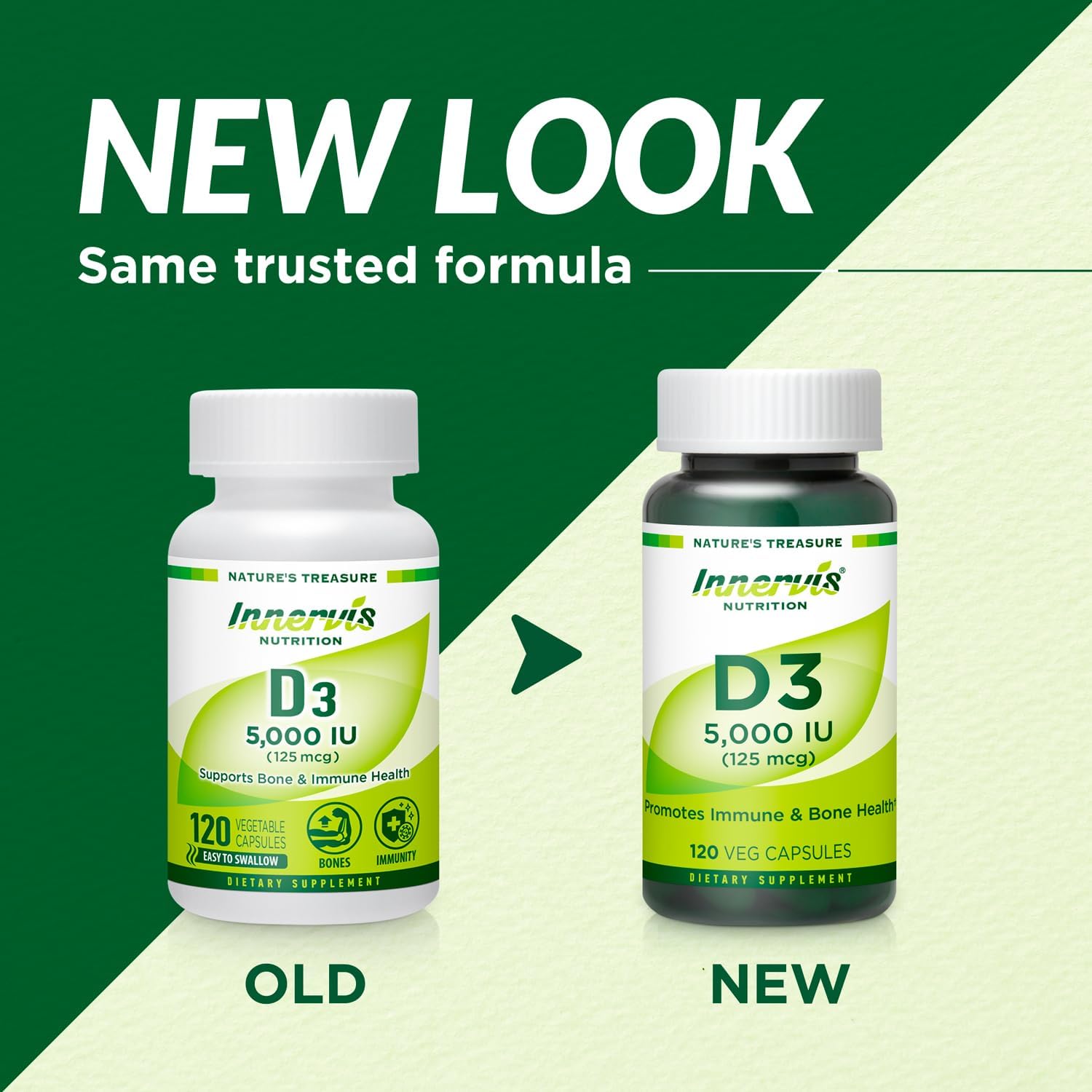 Vitamina D3 5000 IU – 120 Cápsulas Vegetales – Innervisnutrition