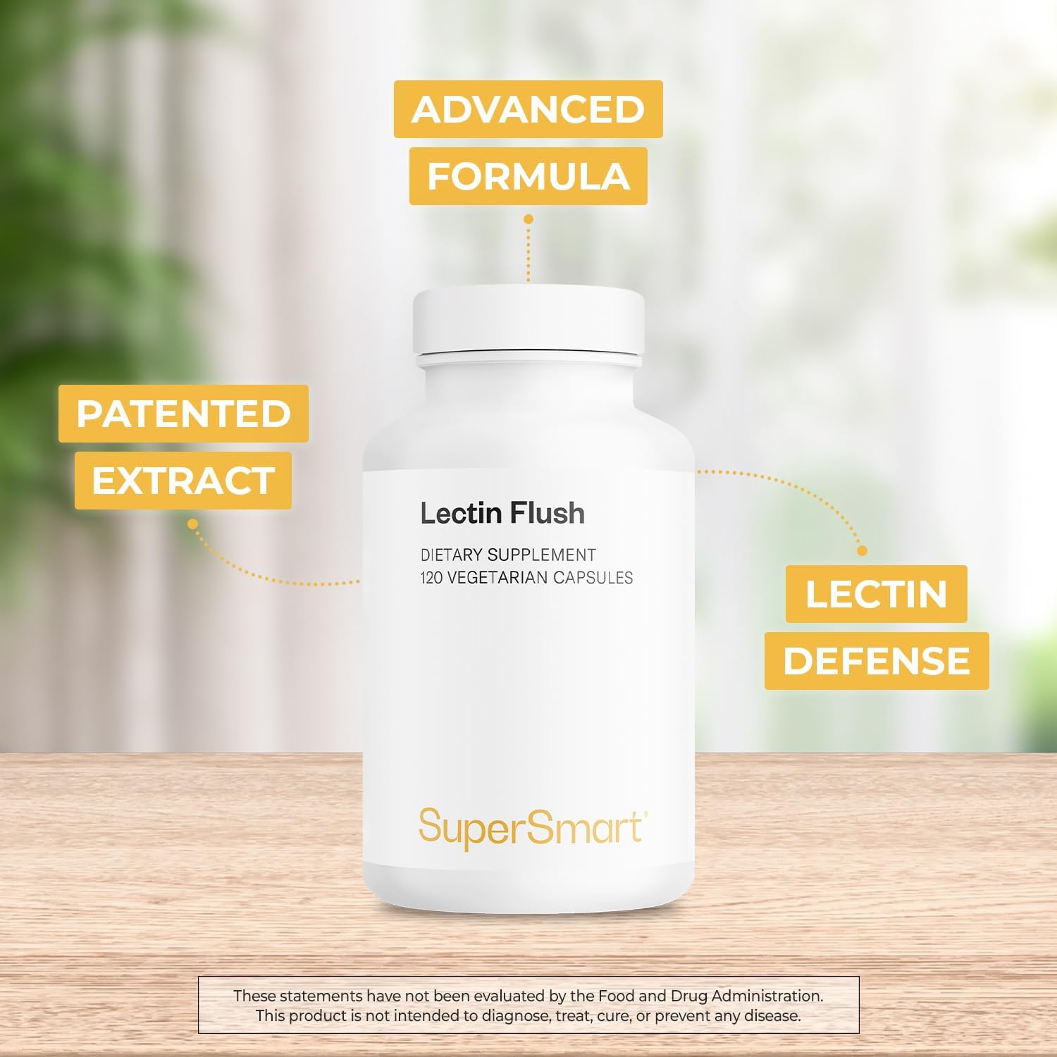 Supersmart - Lectin Flush - Bloqueador de Lectinas - Apoyo Digestivo y Detox - 120 Cápsulas Vegetales