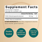 NatureBell DHEA 50mg, 300 Cápsulas - Micronizada, Origen Vegetal, Sin OMG