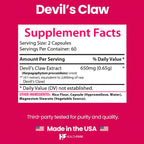 Healthfare Garra del Diablo Raíz | 2600mg Suplemento Herbal | 120 Cápsulas Veganas | Extracto Concentrado para Apoyo Articular