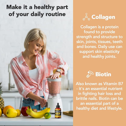 Super Natural Goods Biotina y Colágeno Líquido 70.000 mcg – Gotas para Cabello, Piel y Uñas – Image 4