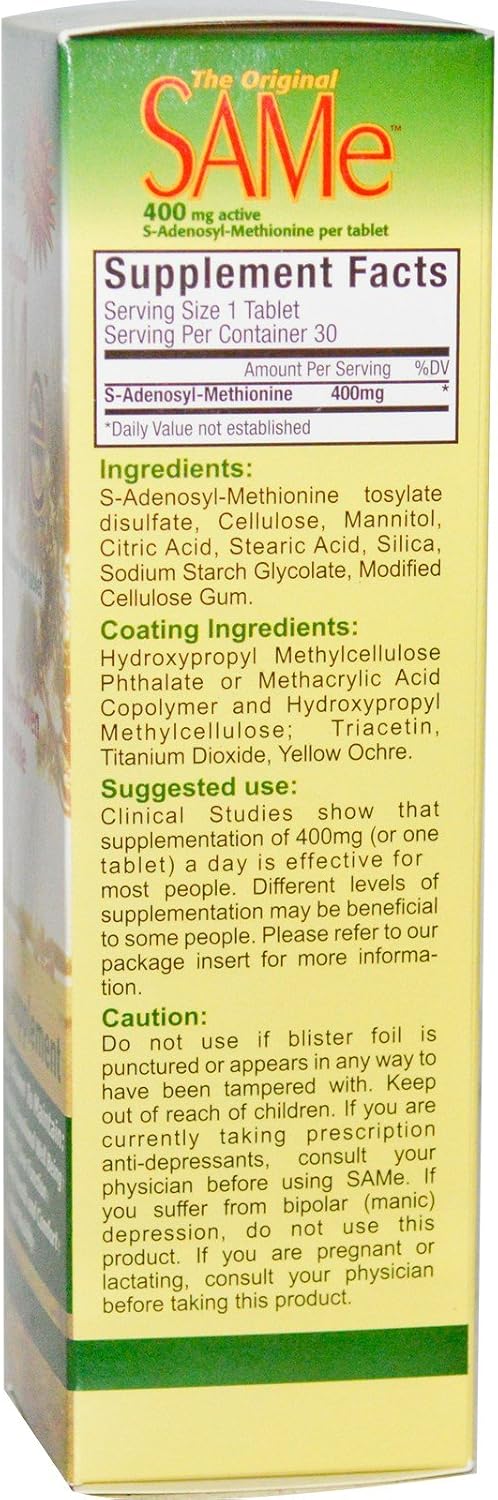 Nutralife The Original SAMe -- 400 mg - 30 Comprimidos Entéricos