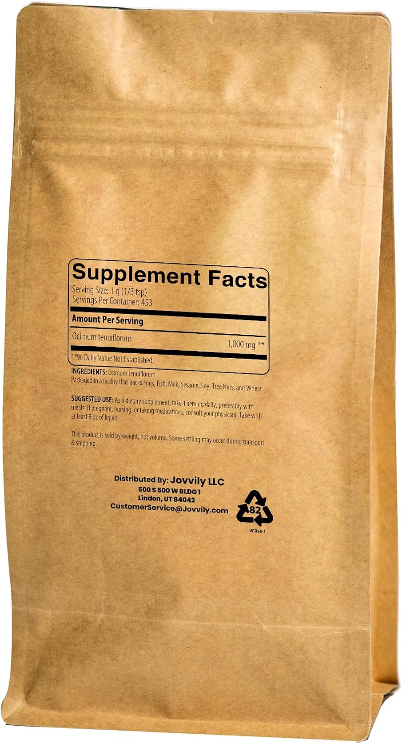 Jovvily Holy Basil Herbal Powder - 1lb - Tulsi - Traditional Supplement