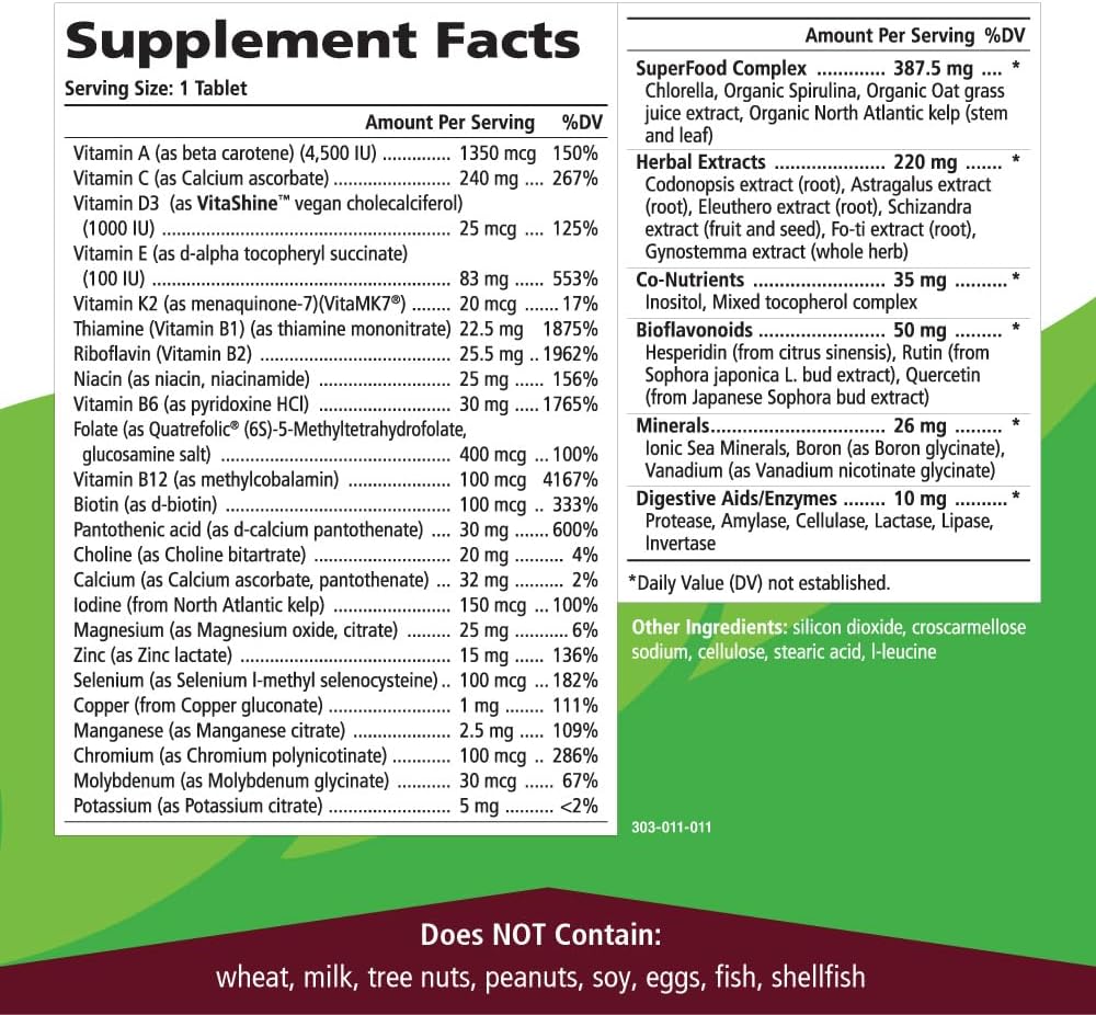 Pure Essence One n Only Whole Food Multivitamin - 30 Tablets