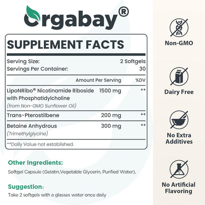 Orgabay Nicotinamida Ribósido Liposomal 2000 – TMG (betaína anhidra o trimetilglicina): Ayuda a mantener la – Image 2
