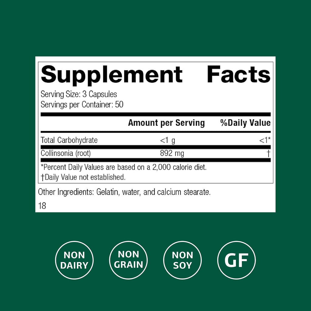 Standard Process Collinsonia Root - Suplemento de Raíz de Collinsonia para la Salud Vascular y Renal, 150 Cápsulas
