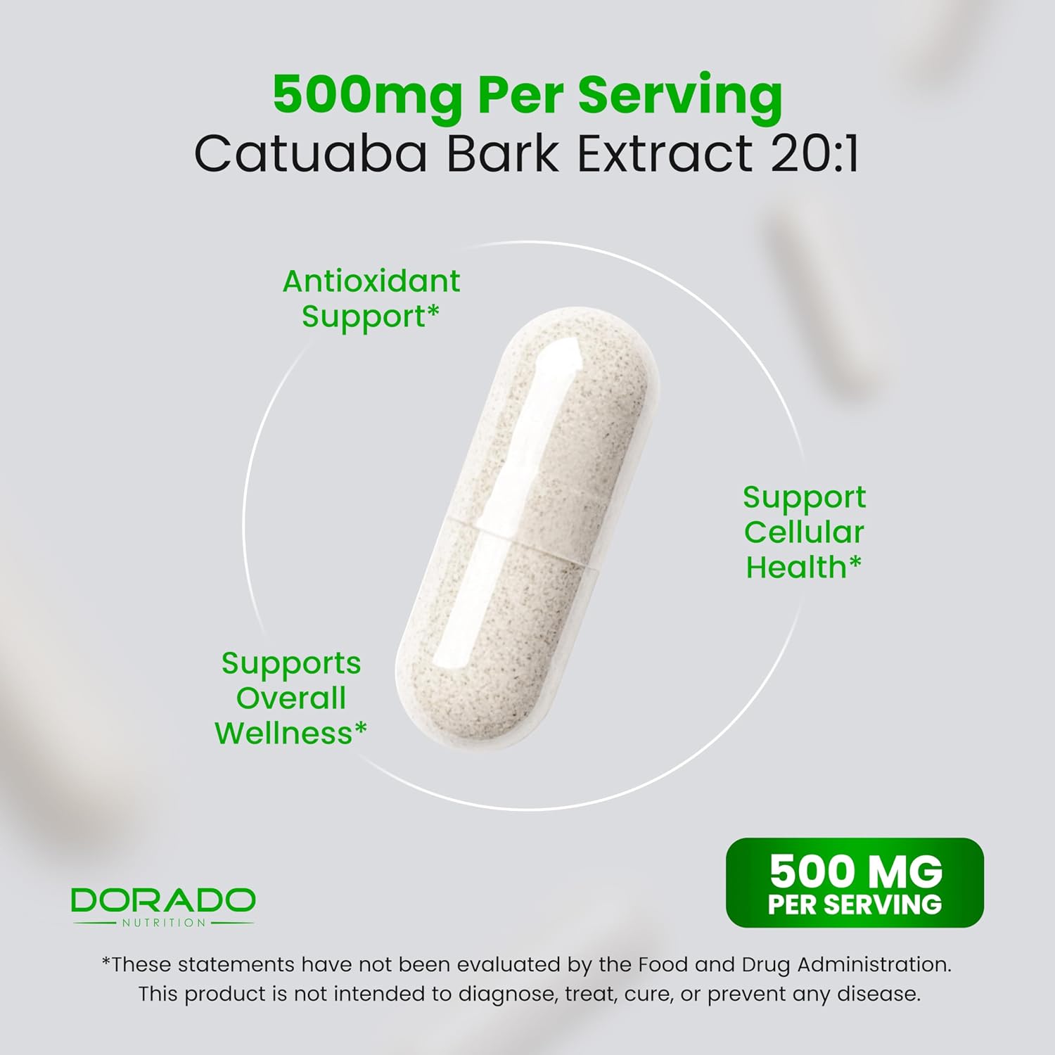 Extracto de Corteza de Catuaba 10.000 mg por Dosis (120 Cápsulas) - Dorado Nutrition