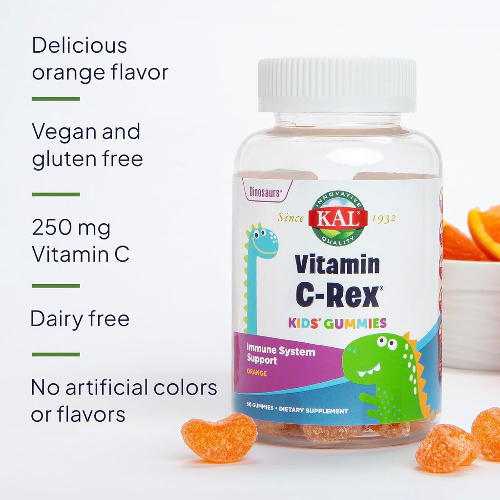 Kal Vitamin C-Rex Gominolas para niños, 60 unidades
