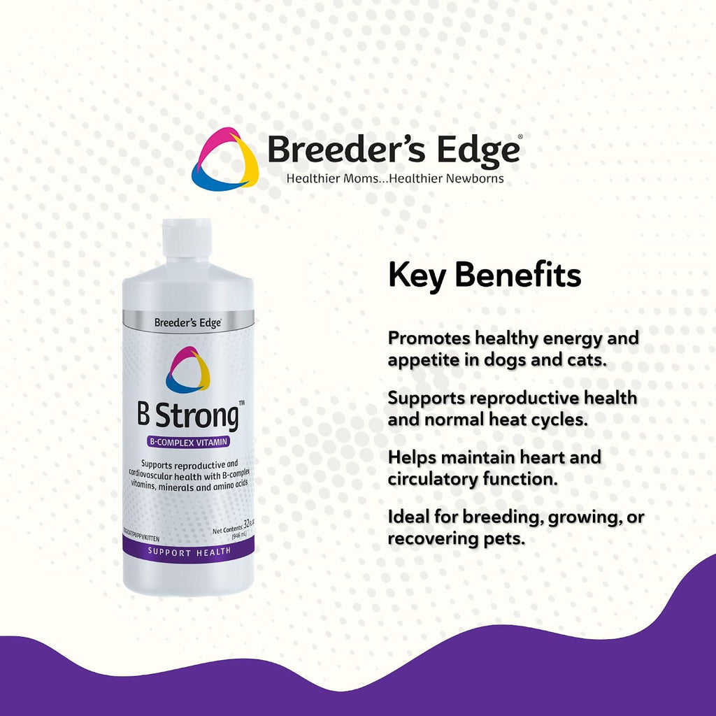 Breeder's Edge B Strong Líquido - Vitaminas B para Perros y Gatos - 946 ml
